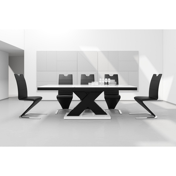 Stół Xenon biały / czarny rozkładany - Meble Hubertus