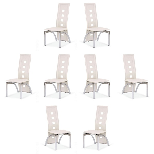 Osiem krzeseł kremowych - 1123