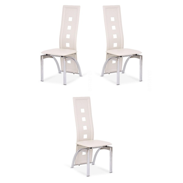 Trzy krzesła kremowe - 1123