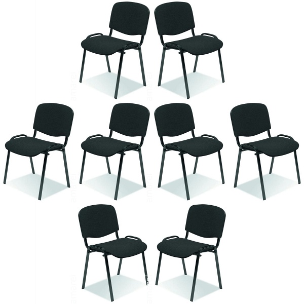 Osiem krzeseł biurowych ciemno szarych - 0387