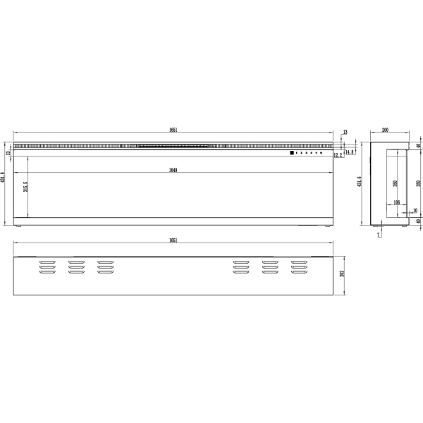 Kominek elektryczny Unique 166 do zabudowy / ścienny - Aflamo