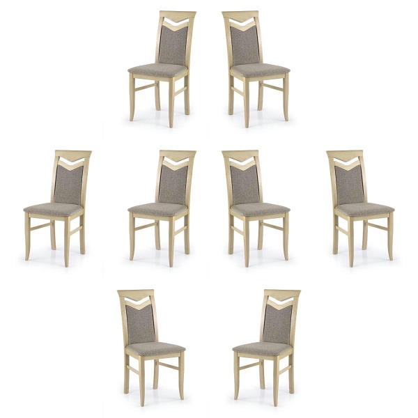 Osiem krzeseł dąb sonoma tapicerowanych INARI 23 - 3802