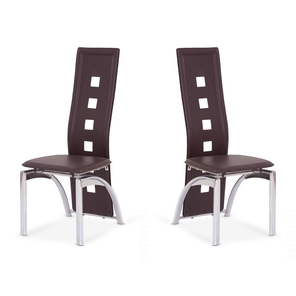 Dwa krzesła ciemno brązowe - 1178
