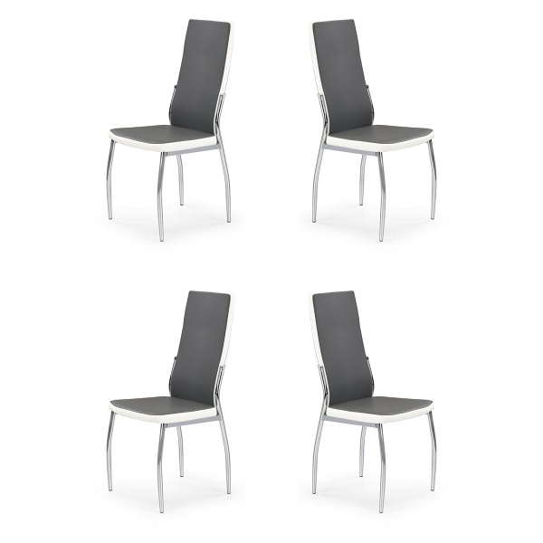 Cztery krzesła popielate białe - 0060