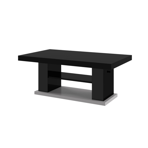 Ława Matera 2 blat/noga: czarny połysk + podstawa: szary - Hubertus Mebl