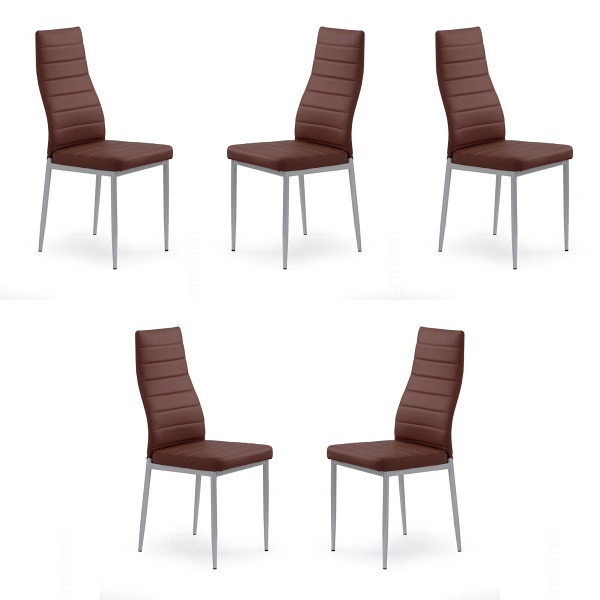 Pięć krzeseł ciemno brązowych - 2021