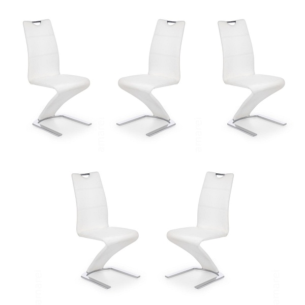 Pięć krzeseł białych - 4908