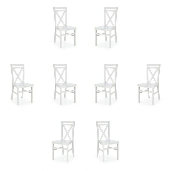 Osiem krzeseł białych - 8074