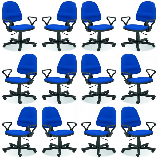 Dwanaście krzeseł biurowych niebieskich - 6060