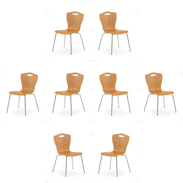 Osiem krzeseł olcha - 7594