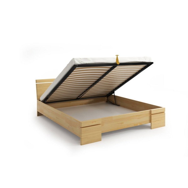 Łóżko drewniane sosnowe ze skrzynią na pościel Sparta Maxi & ST - Skandica