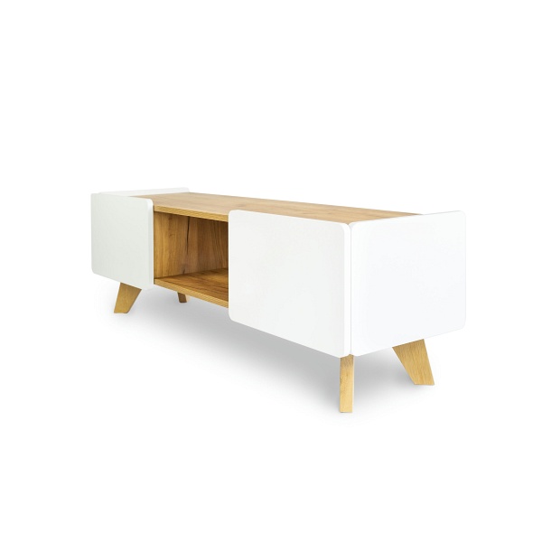 Komoda Rtv Lett LT02 Biel + Złoty Dąb