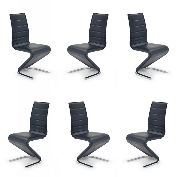 Sześć krzeseł czarnych - 7466