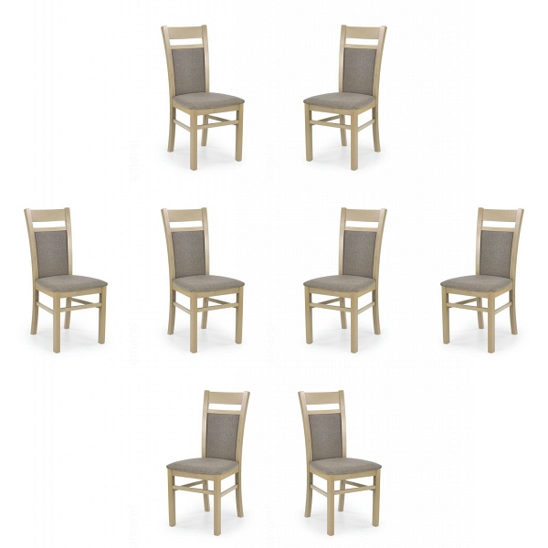 Osiem krzeseł dąb sonoma tapicerowanych - 0978