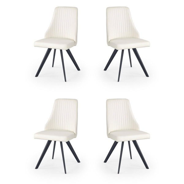 Cztery krzesła biało czarne - 9590