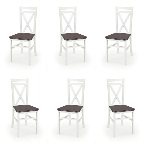 Sześć krzeseł białych olcha - 1258