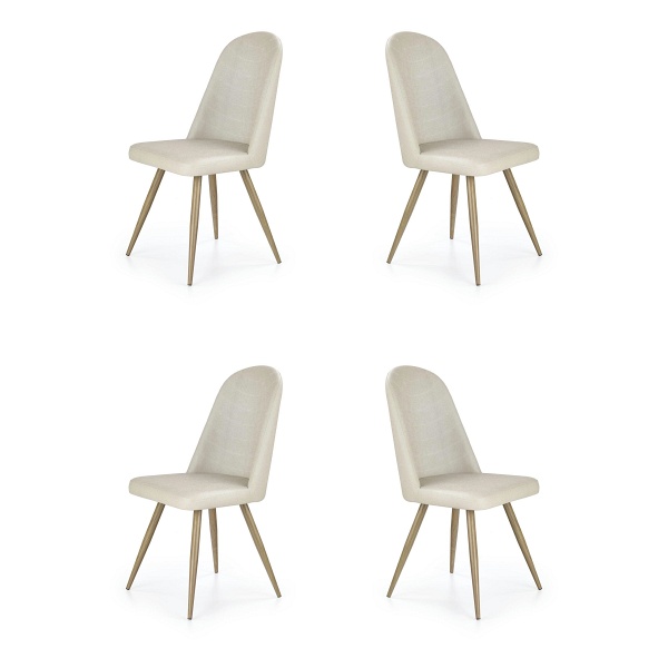 Cztery krzesła ciemny krem dąb miodowy - 0428