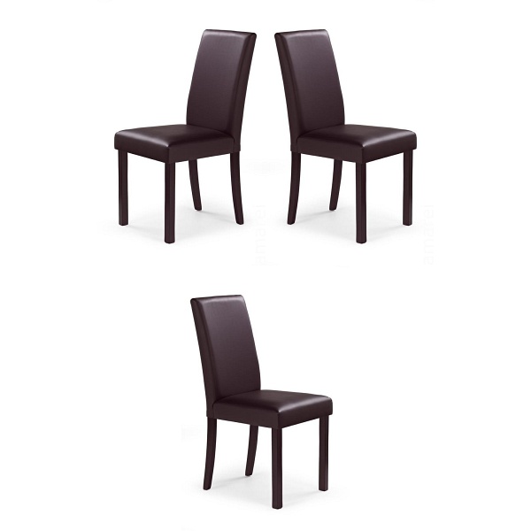 Trzy krzesła ciemny orzech / ciemny brąz - 5198