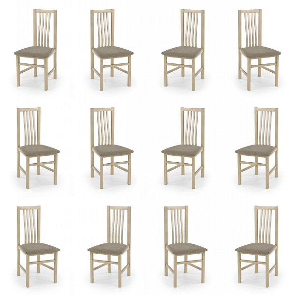 Dwanaście krzeseł dąb sonoma tapicerowanych - 1289