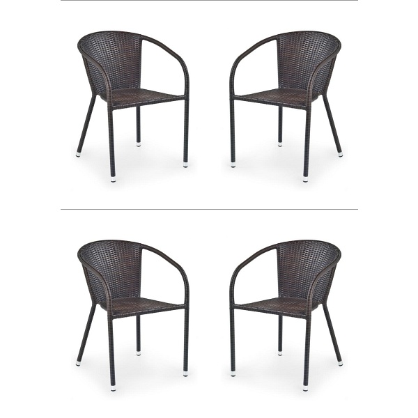 Cztery krzesła ciemno brązowe - 6163