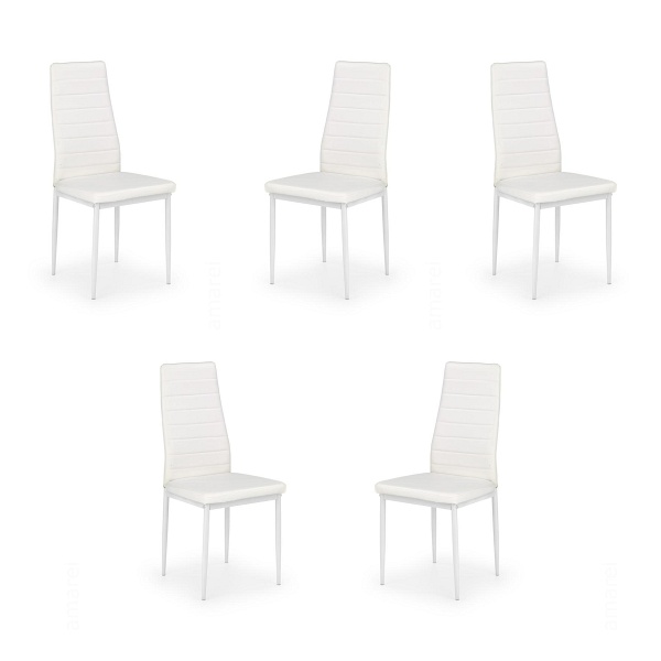 Pięć krzeseł białych - 6194