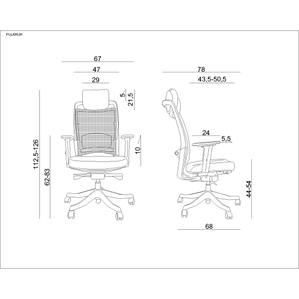 Fotel Fulkrum siatka / czarny - Unique