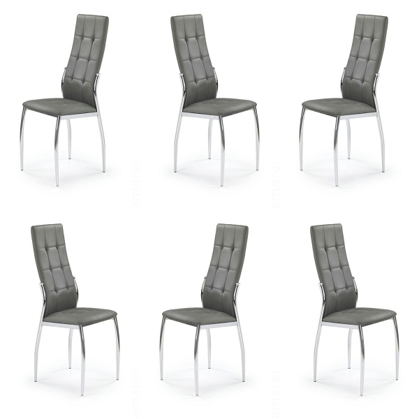 Sześć krzeseł popielatych - 0039