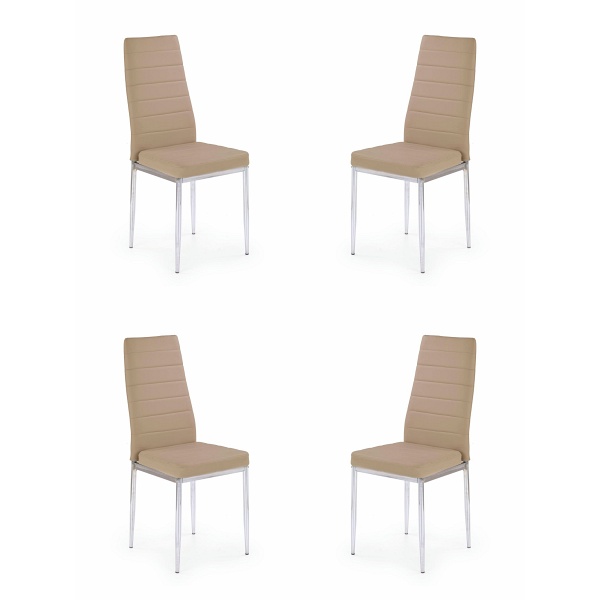 Cztery krzesła ciemno beżowe - 6896