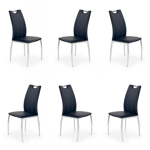 Sześć krzeseł czarnych - 4809