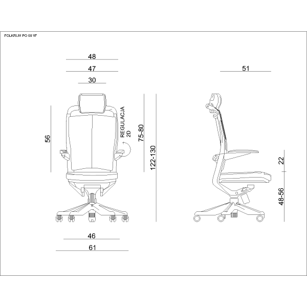 Fotel Fulkrum skóra naturalna - Unique