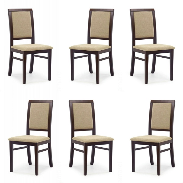 Sześć krzeseł ciemny orzech, - 2296