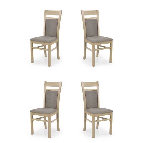 Cztery krzesła tapicerowane  dąb sonoma  - 0978