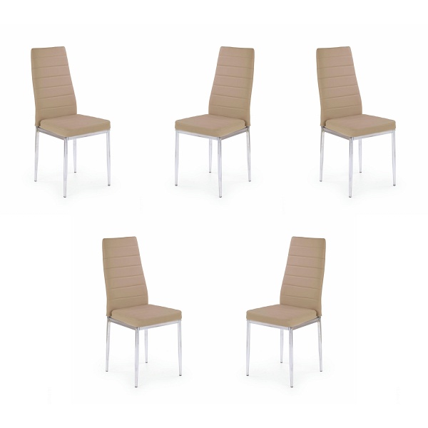 Pięć krzeseł ciemno beżowych - 6896