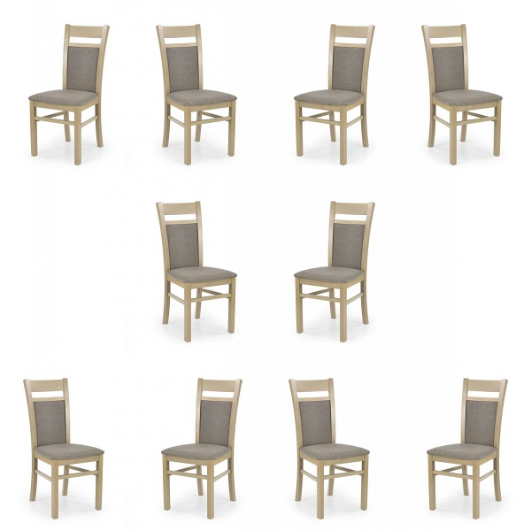 Dziesięć krzeseł dąb sonoma tapicerowanych - 0978