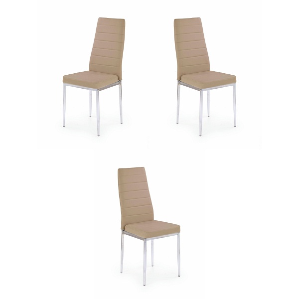 Trzy krzesła ciemno beżowe - 6896