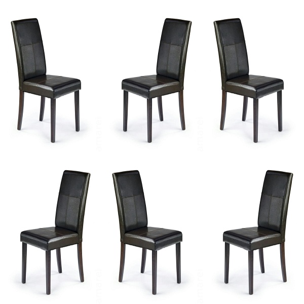 Sześć krzeseł BIS wenge ciemno brązowych - 7006