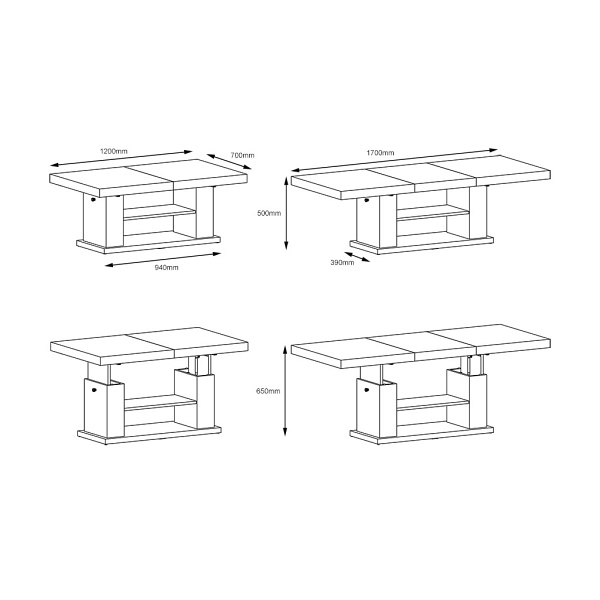 Ława Matera 2 blat/noga: cappuccino + podstawa: wenge - Hubertus Meble