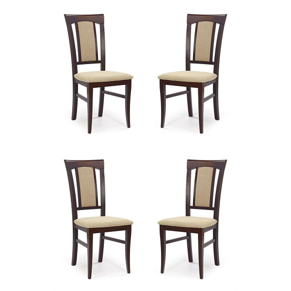 Cztery krzesła tapicerowane  ciemny orzech - 2265