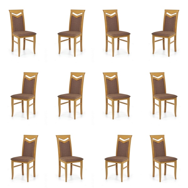 Dwanaście krzeseł olcha tapicerowanych - 6095