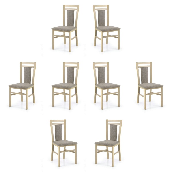 Osiem krzeseł dąb sonoma tapicerowanych - 3390