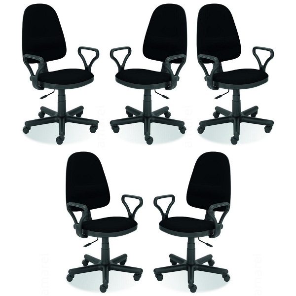 Pięć krzeseł biurowych - 6114