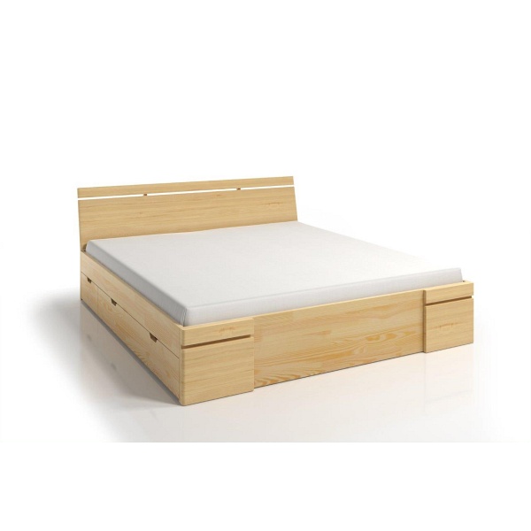 Łóżko drewniane sosnowe z 4 szufladami Sparta Maxi & Dr - Skandica