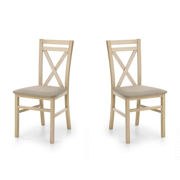 Dwa krzesła tapicerowane  dąb sonoma  - 5196