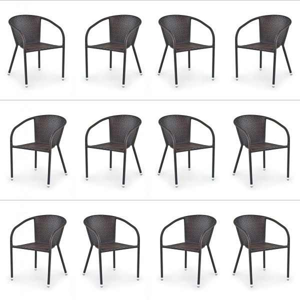 Dwanaście krzeseł ciemno brązowych - 6163