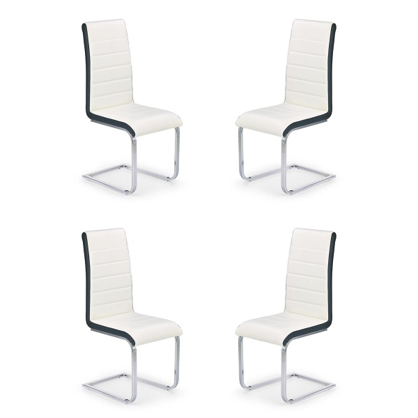 Cztery krzesła biało-czarne - 4541