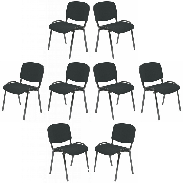 Osiem krzeseł biurowych czarnych - 0110