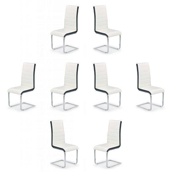 Osiem krzeseł biało-czarnych - 4541