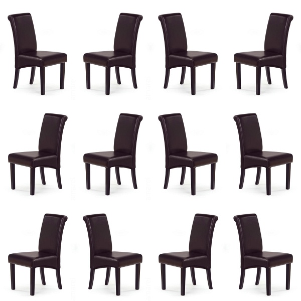 Dwanaście krzeseł wenge / ciemny brąz - 7655