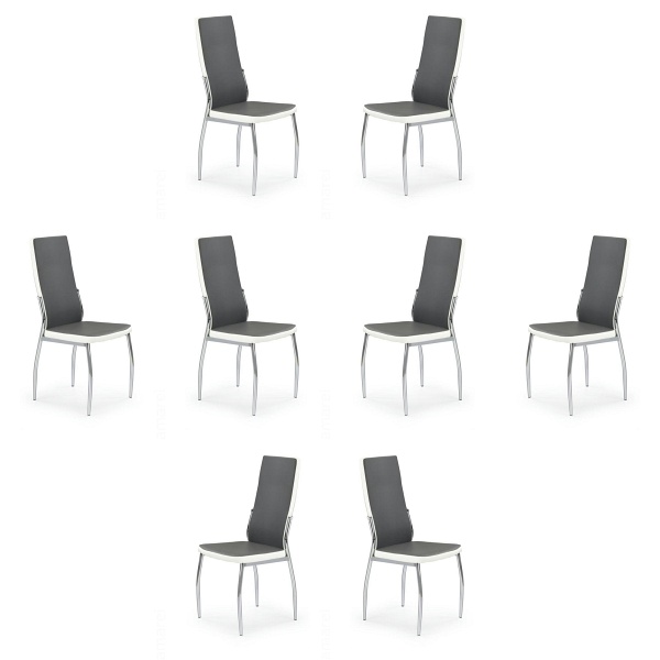 Osiem krzeseł popielatych białych - 0060