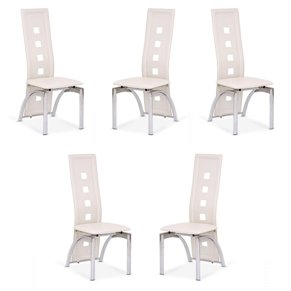 Pięć krzeseł kremowych - 1123